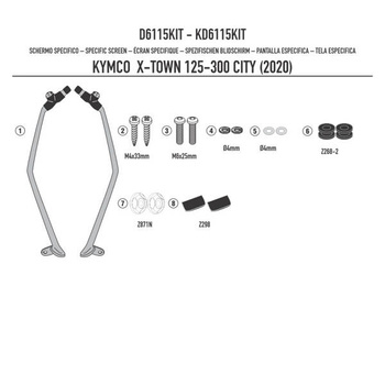 KAPPA MOCOWANIE SZYBY 6115DTK KYMCO X-Town 125-300 City (20) - D6115KITK