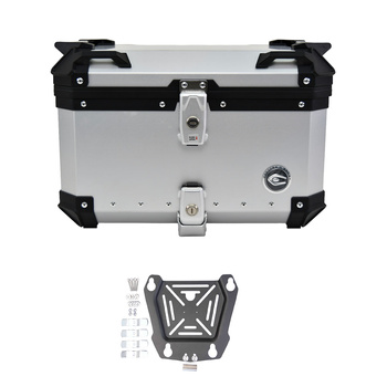 Kufer centralny aluminiowy COOCASE 55L - Srebrny