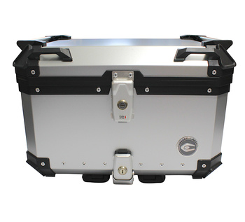 Kufer centralny aluminiowy COOCASE 55L  srebrny z regulowanym oparciem