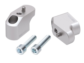 Podwyższenie kierownicy z offsetem 30 mm wysokości, tył 25 mm, srebrne do Triumph Tiger 850 Sport (2021-)