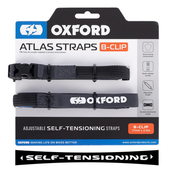 OXFORD PASY TRANSPORTOWE ATLAS B-CLIP 17mm x 2M 2 SZTUKI W ZESTAWIE KOLOR SZARY