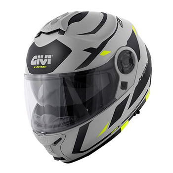 GIVI KASK X.21 EVO NUMBER - SZCZĘKOWY Z BLENDĄ - SZARY MAT Z GRAFIKĄ ROZMIAR L / 60