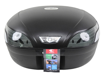 Kufer centralny COOCASE 48Litrów + światło stop - Dymiony Odblask