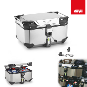 Kufer centralny aluminiowy GIVI Trekker Outback Evo Smart - OBKEV58A Nowy model 2024r + zamek SLR101